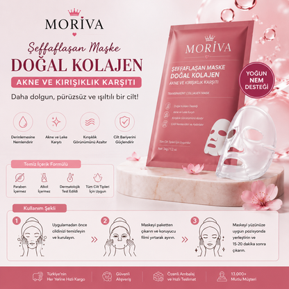 Şeffaflaşan Maske Doğal Kolajen – Akne ve Kırışıklık Karşıtı